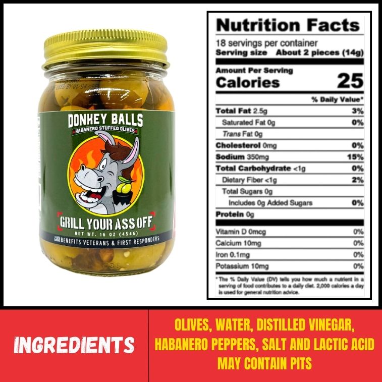 Donkey Balls Habanero Stuffed Olives