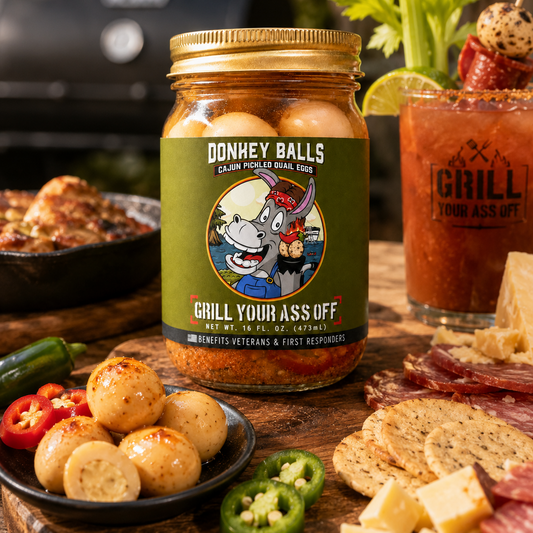 Donkey Balls Cajun Pickled Quail Eggs