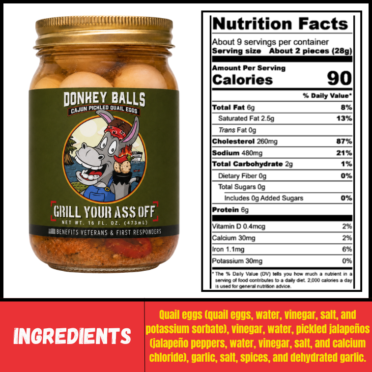 Donkey Balls Cajun Pickled Quail Eggs