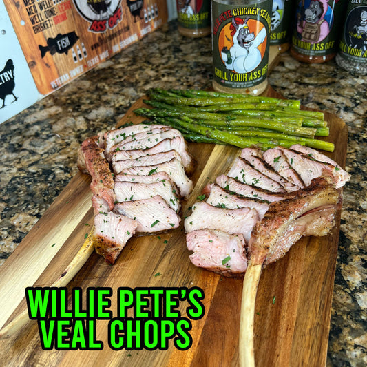 Veal Chops,  Willie Pete Chicken Seasoning , Smoked Veal Chops , Beef