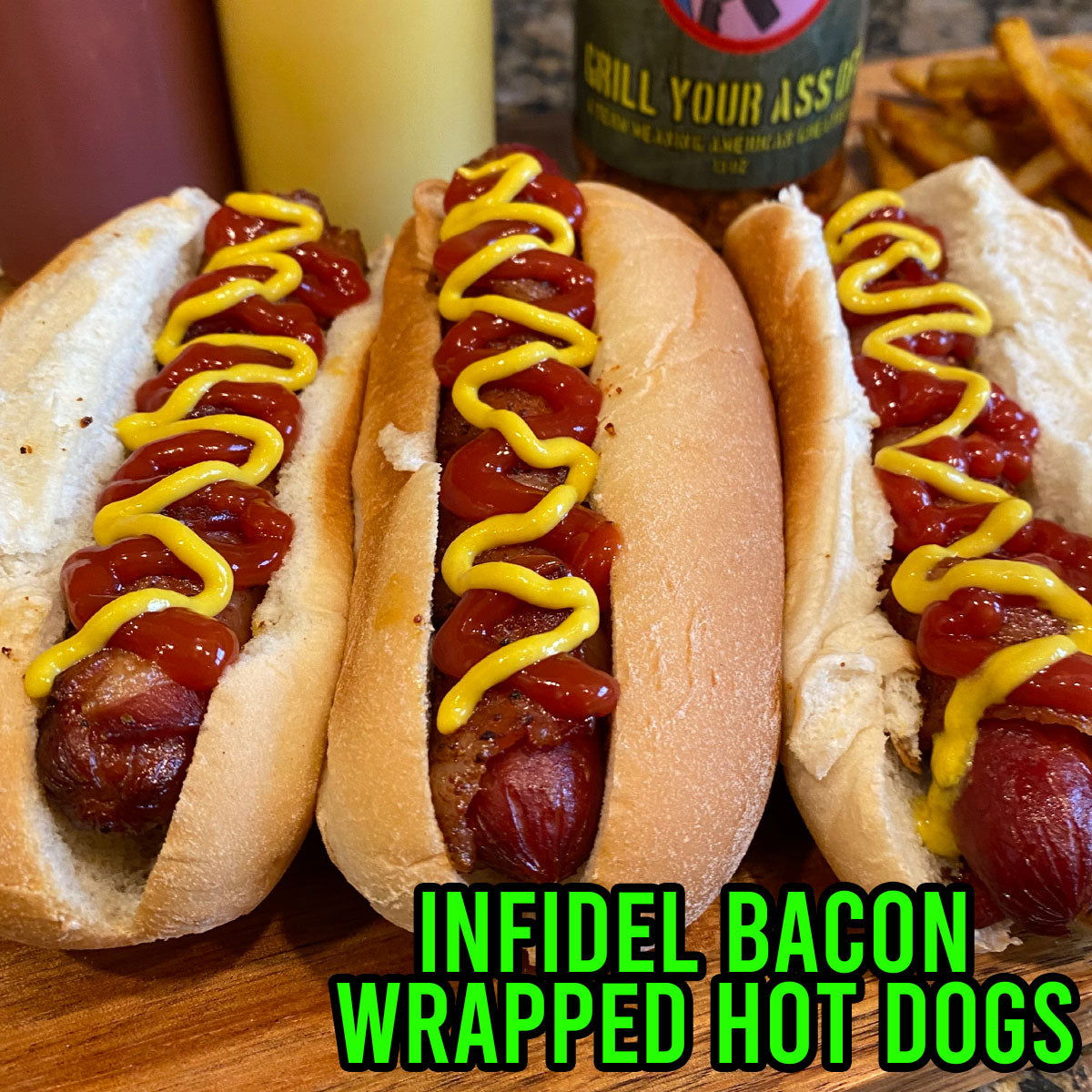 Infidel Bacon Wrapped Hot Dogs