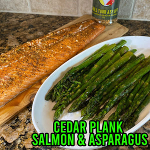 Willie’s Cedar Plank Salmon & Asparagus