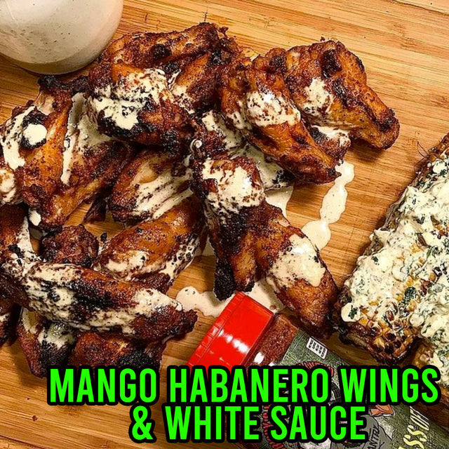Mango Habanero Wings & White Sauce
