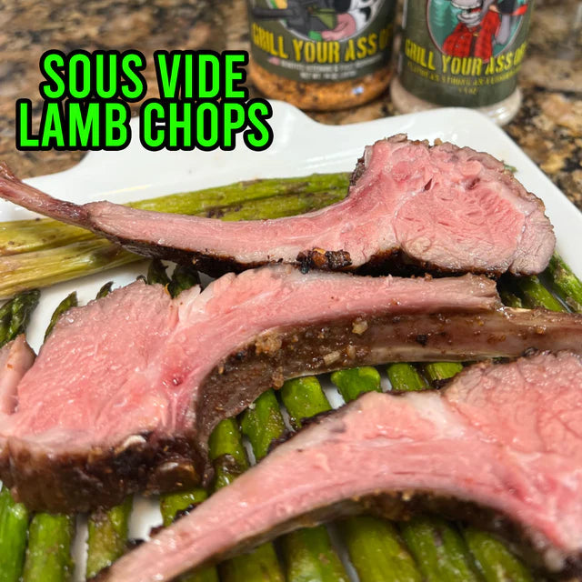 Sous Vide Lamb Chops seasoned with Ma Deuce and Alder Wood Smoked Sea Salt