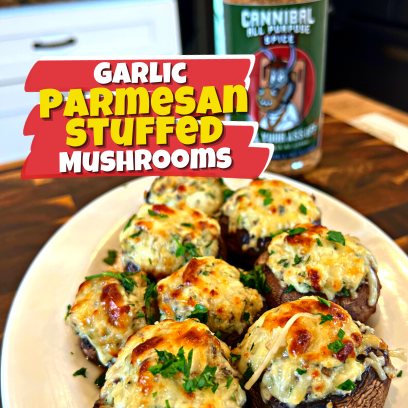 Stuffed Mushrooms, Party Appetizer Recipe, Side Dish, Appetizer, Party, Holiday, Christmas, Vegetarian Recipe, Quick Mushroom Appetizer, Parmesan Mushroom, Easy Appetizer, Healthy Recipe, Garlic Parmesan