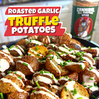 Garlic Roasted Truffle Potatoes, Christmas Recipe, Side Dish, Holiday, Truffle Potatoes, Christmas dinner, Festive, Roasted potatoes,Truffle Roasted Potatoes, Holiday potato dish, Best truffle oil dishes
