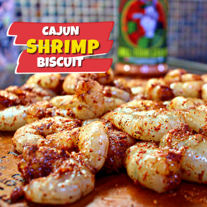Cajun Shrimp Biscuit, Cajun Shrimp, Cheesy Biscuit, Breakfast, Appetiser, Snacks, Butter Biscuits