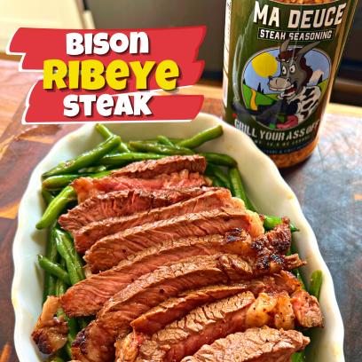 Bison ribeye steak recipe, Grilled bison ribeye, Best ribeye steak recipe, How to cook ribeye steak, Easy ribeye steak, bison steak