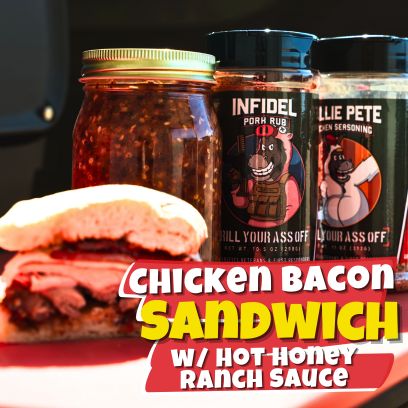 Chicken Bacon Sandwich, Hot Honey Ranch Sauce, Grilled Chicken Sandwich, Crispy Bacon Sandwich, BBQ chicken and bacon sandwich recipe