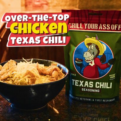 Chicken Texas Chili, Texas-style chili, Over-the-top chili, Spatchcock chicken chili