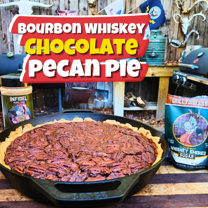 Smoked Bourbon Chocolate Pecan Pie