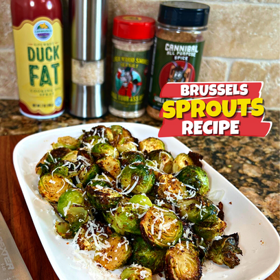 Brussels Sprouts, Brussels Sprouts Recipe, Duck Fat, Cannibal, Adler Wood Smoked Sea Salt, Cheese, Parmigiana Cheese