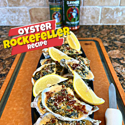 Oysters, Oysters Rockefeller, Seafood, Holiday Dish, Fish, Shellfish, Appetizer, Claymore Cajun, Whiskey Smoked Sea Salt, Recipe