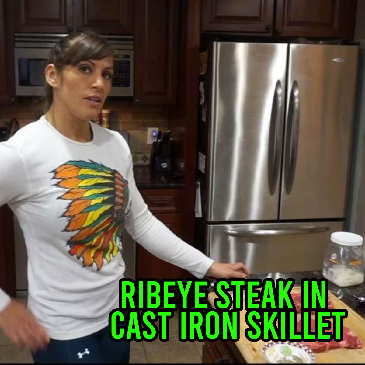 Cooking a Ribeye Steak in Cast Iron Skillet with Kristen Graham | Grill Your Ass Off