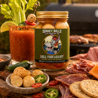Donkey Balls Cajun Pickled Quail Eggs