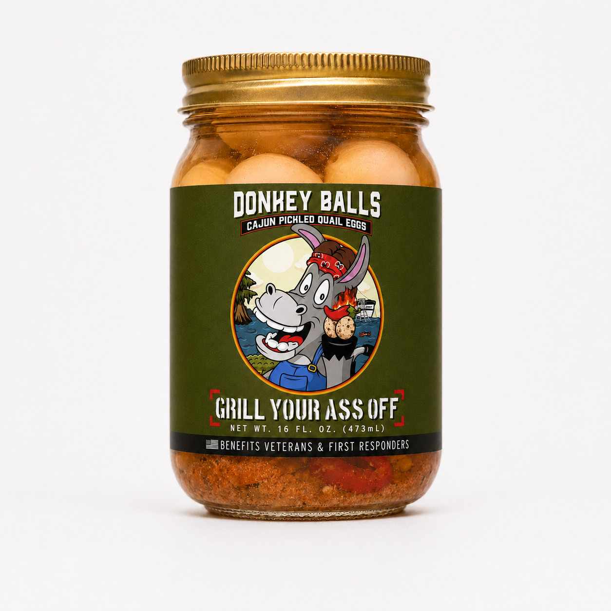 Donkey Balls Cajun Pickled Quail Eggs