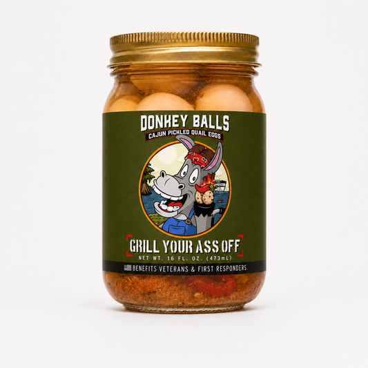 Donkey Balls Cajun Pickled Quail Eggs