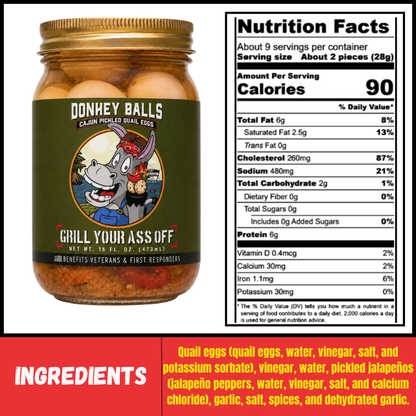 Donkey Balls Cajun Pickled Quail Eggs