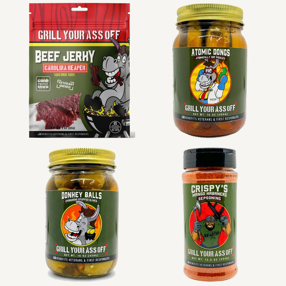 Current products in tightly grouped holiday gift bundle