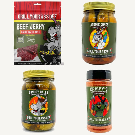 Current products in tightly grouped holiday gift bundle