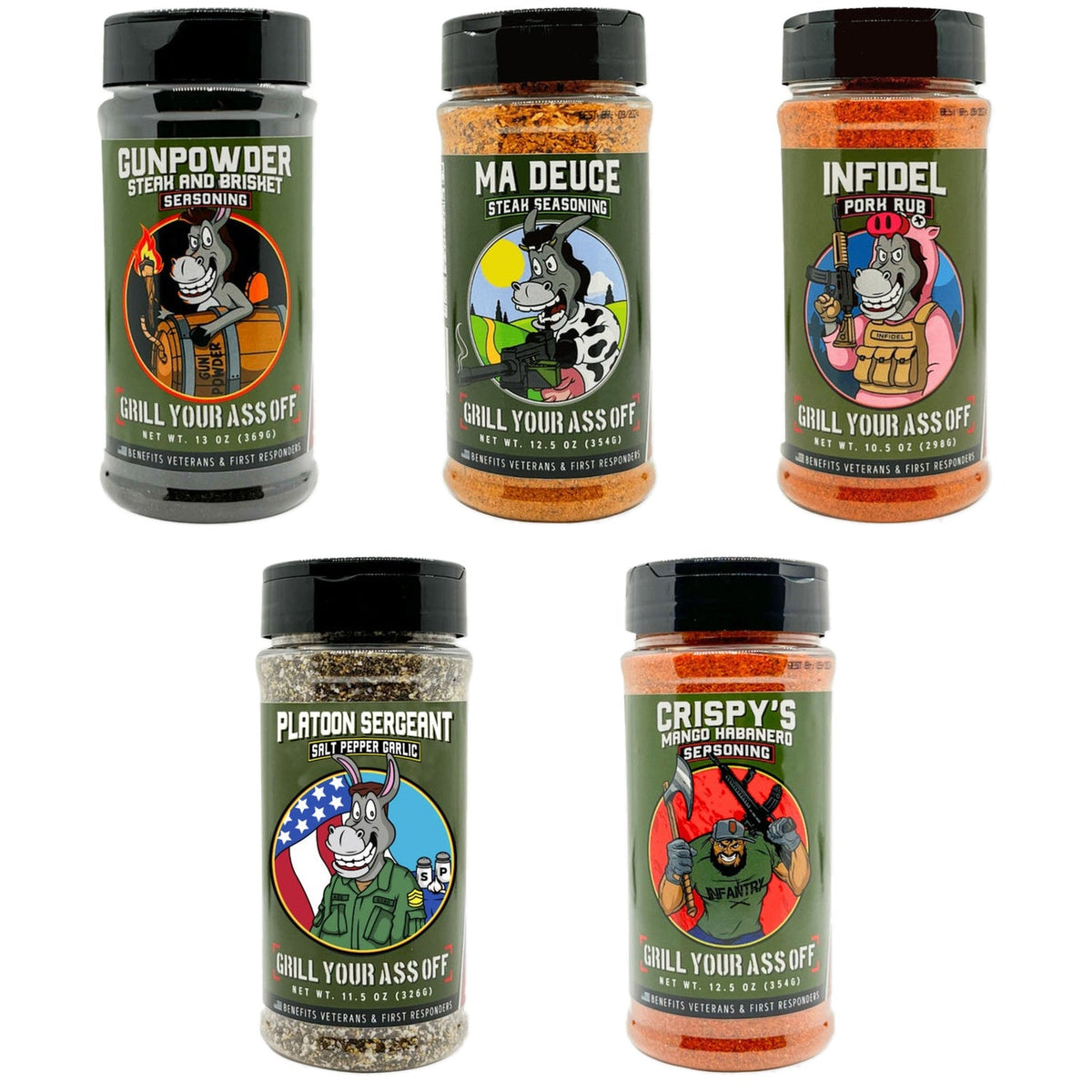Current products in tightly grouped holiday gift bundle