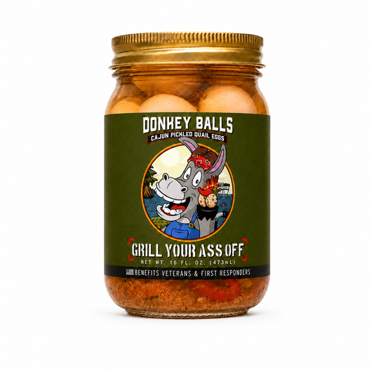 Donkey Balls Cajun Pickled Quail Eggs
