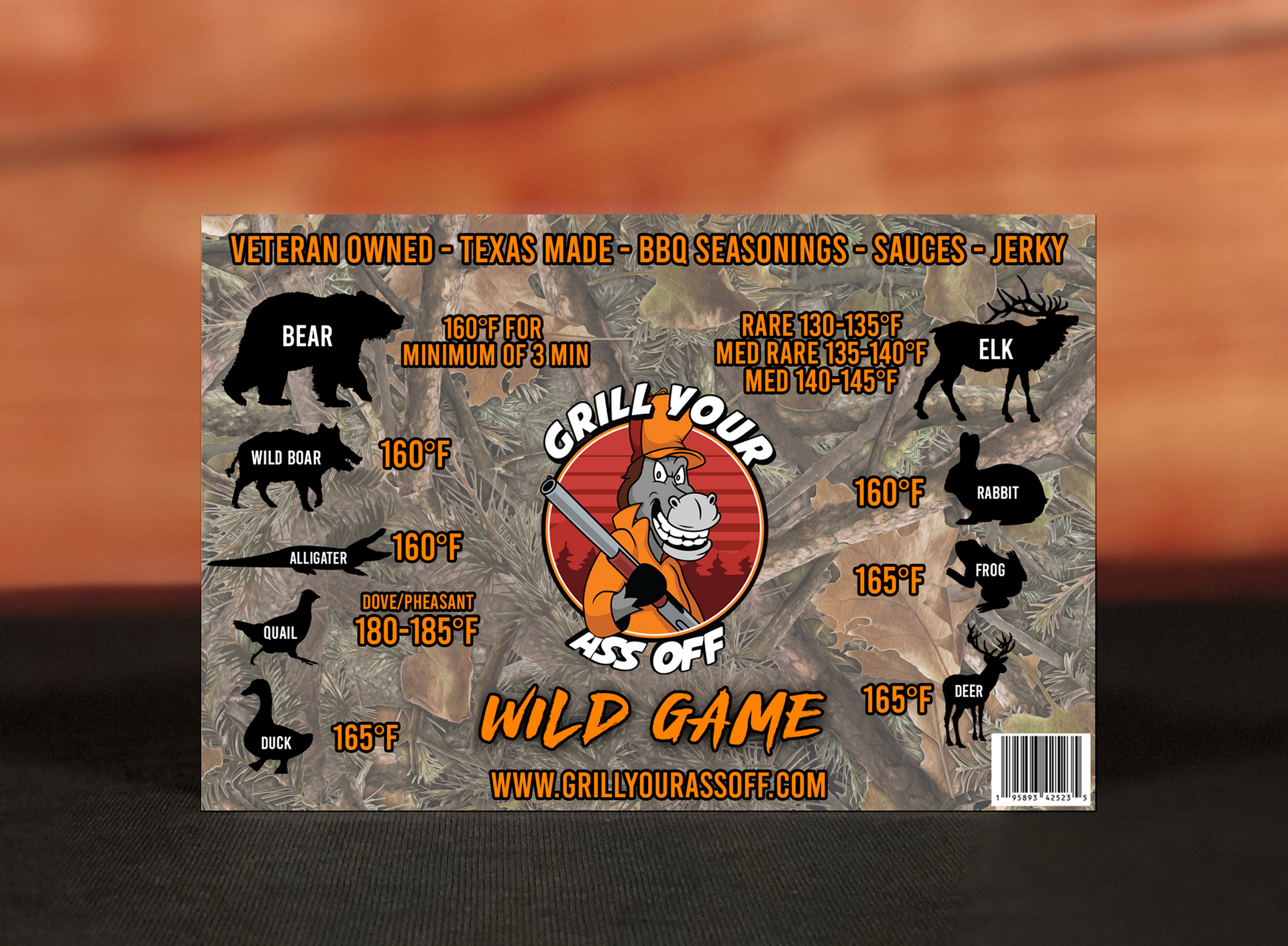 WILD GAME MEAT TEMPERATURE MAGNET * – Grill Your Ass Off