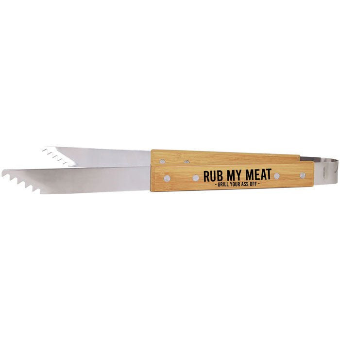 Barbecue Tongs 14" Bamboo - Grill Your Ass Off
