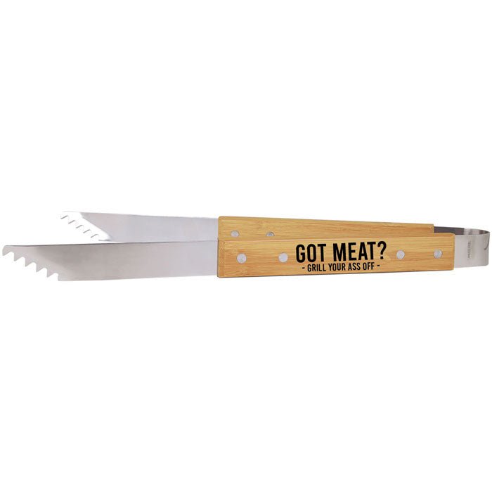 Barbecue Tongs 14" Bamboo - Grill Your Ass Off
