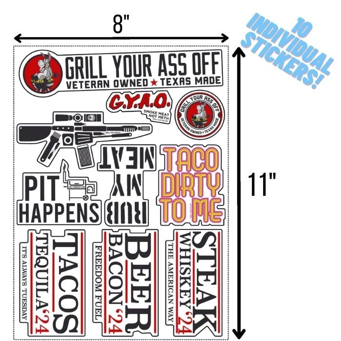 Sticker Sheet - Grill Your Ass Off